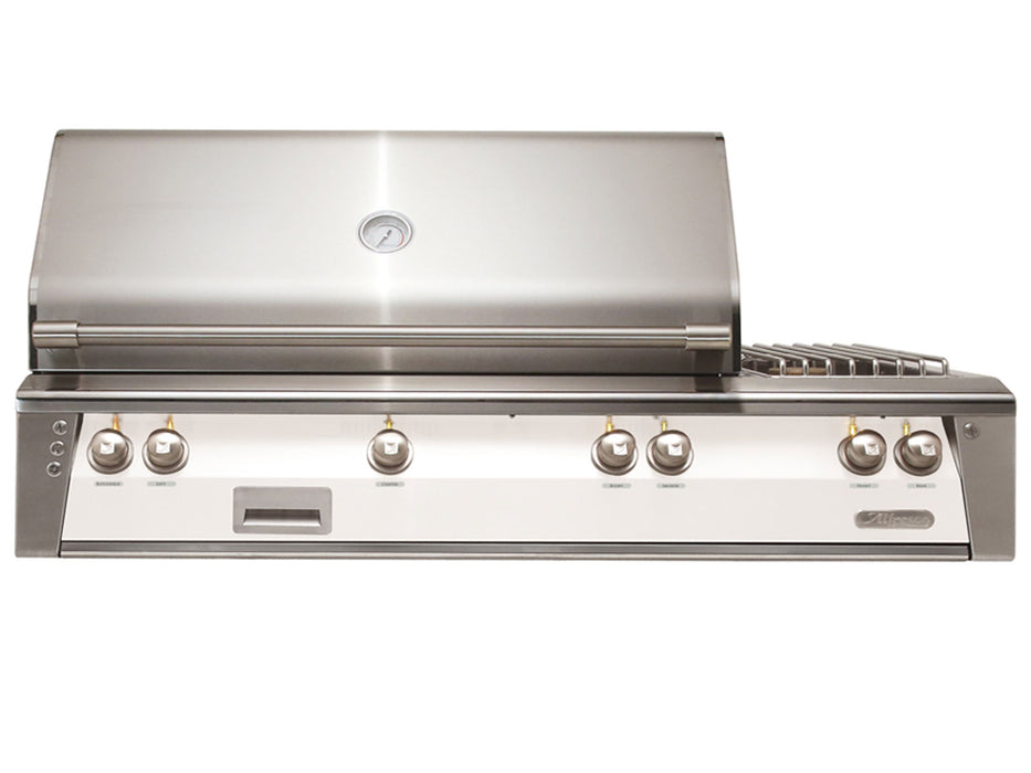 Alfresco ALXE 56-Inch Built-In Grill With Rotisserie And Side Burner in Signal White Matte - ALXE - SM9003