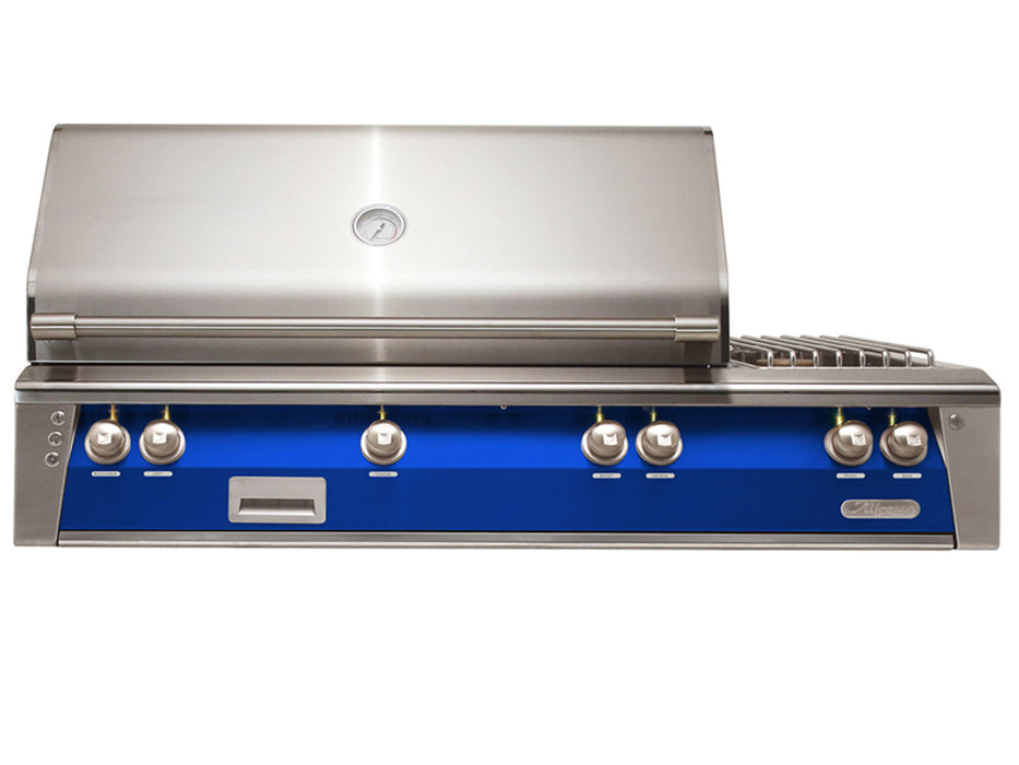 Alfresco ALXE 56-Inch Built-In Grill With Rotisserie And Side Burner in Ultramarine Blue - ALXE - S5002