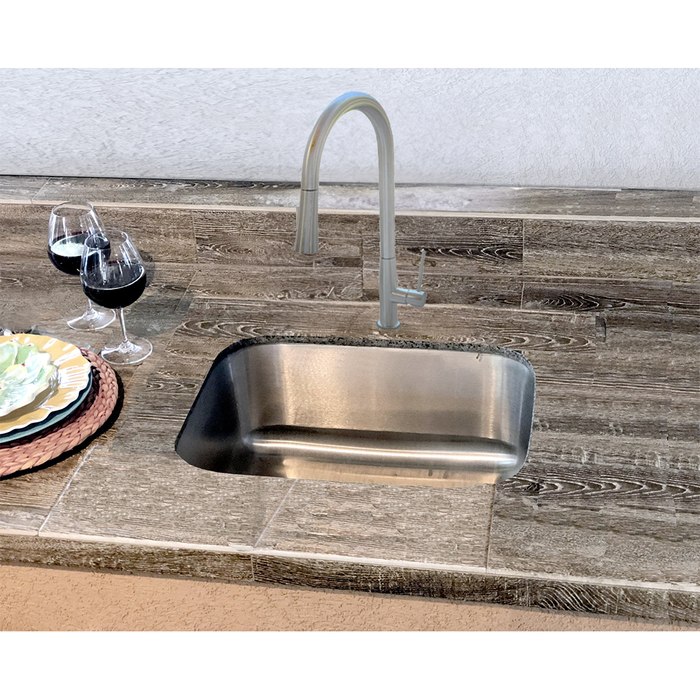 RCS 23 X 18 18-Gauge Single Bowl Stainless Steel Undermount Sink With Hot/Cold Faucet - RSNK2