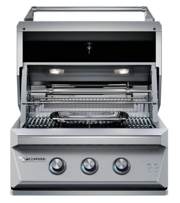 Twin Eagles 30-Inch 2-Burner Built-In Gas Grill with Infrared Rotisserie Burner