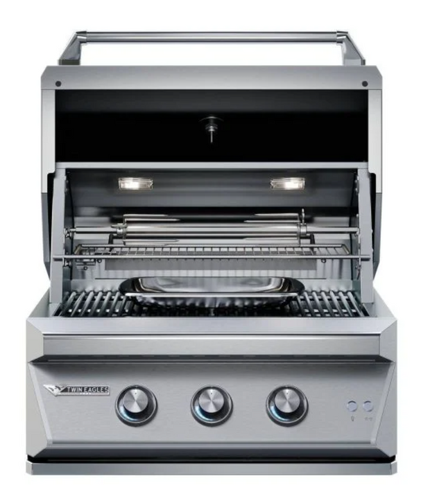 Twin Eagles 30-Inch 2-Burner Built-In Gas Grill with Sear Zone & Infrared Rotisserie Burner