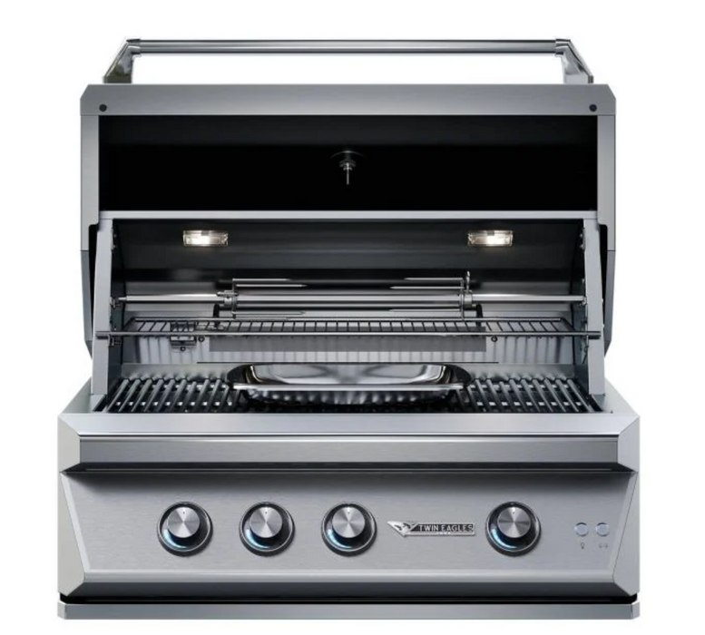 Twin Eagles 36-Inch 3-Burner Built-In Gas Grill with Sear Zone & Infrared Rotisserie Burner