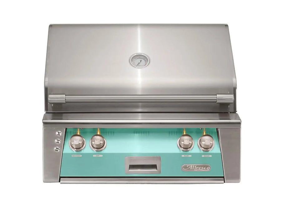 Alfresco ALXE 30-Inch Built-In Grill With Sear Zone And Rotisserie in Light Green - ALXE-30SZ -S6027