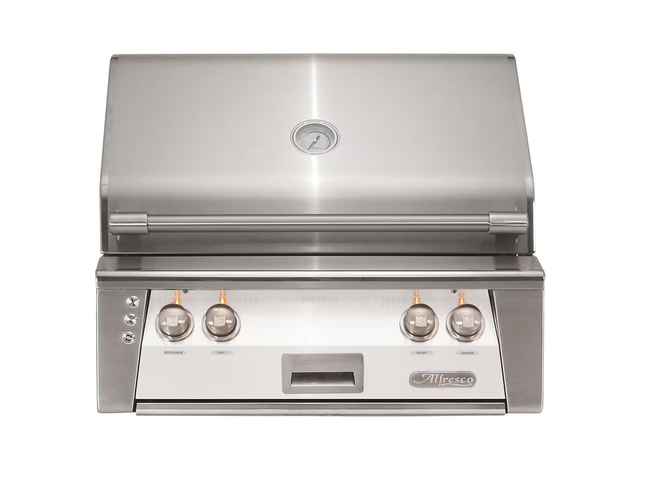 Alfresco ALXE 30-Inch Built-In Grill With Sear Zone And Rotisserie in Signal White - ALXE-30SZ -S9003