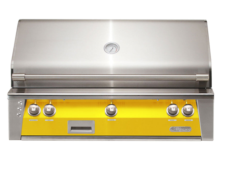 Alfresco ALXE 42-Inch Built-In Grill With Sear Zone And Rotisserie in Traffic Yellow- ALXE- 42SZ- S1023