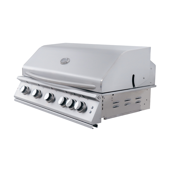 RCS Premier Series 40-Inch 5-Burner Built-In Natural Gas Grill With Rear Infrared Burner & Grill Lights - RJC40AL