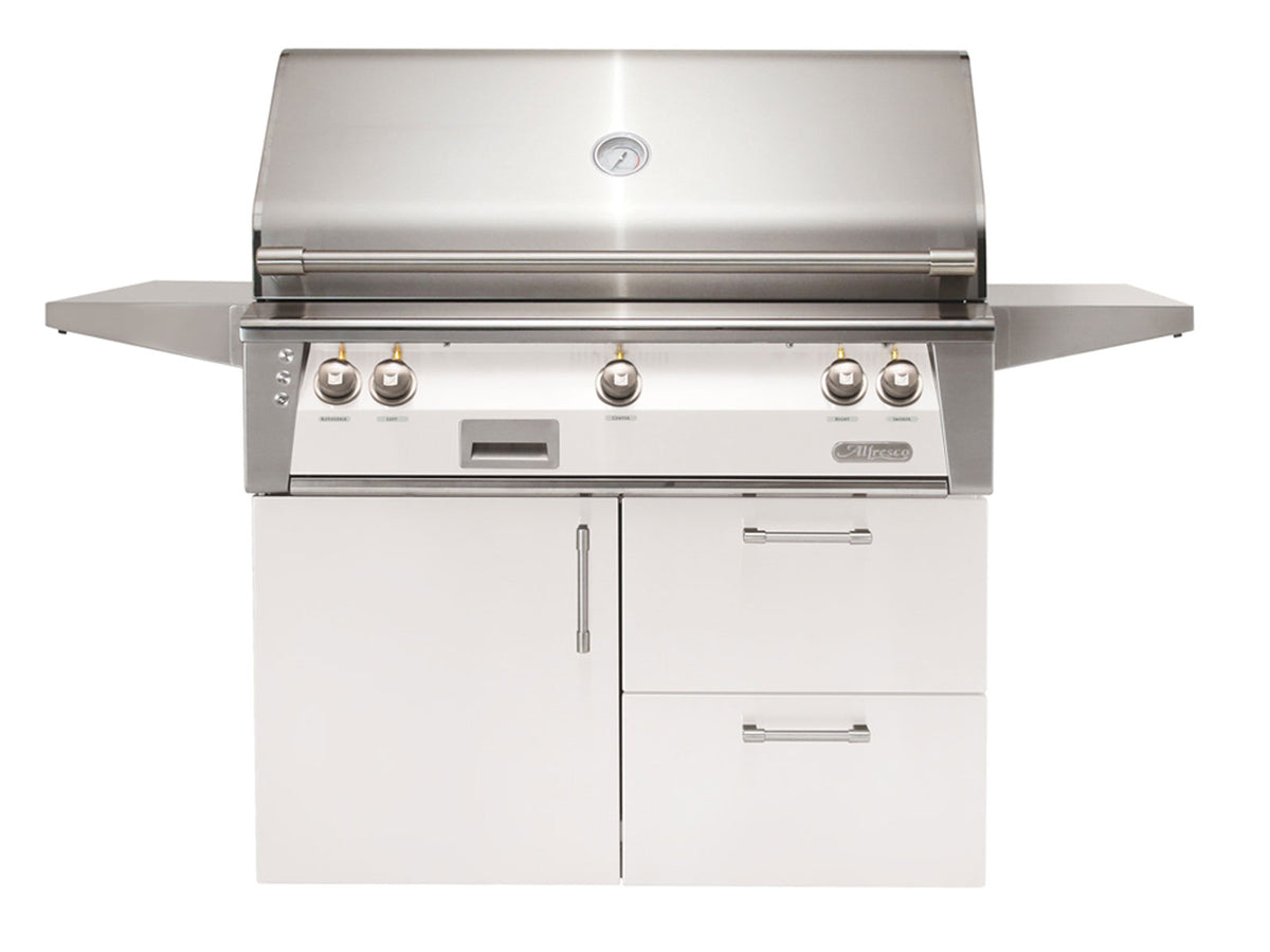 Alfresco ALXE 42-Inch Freestanding Grill On Deluxe Cart With Rotisseri ...