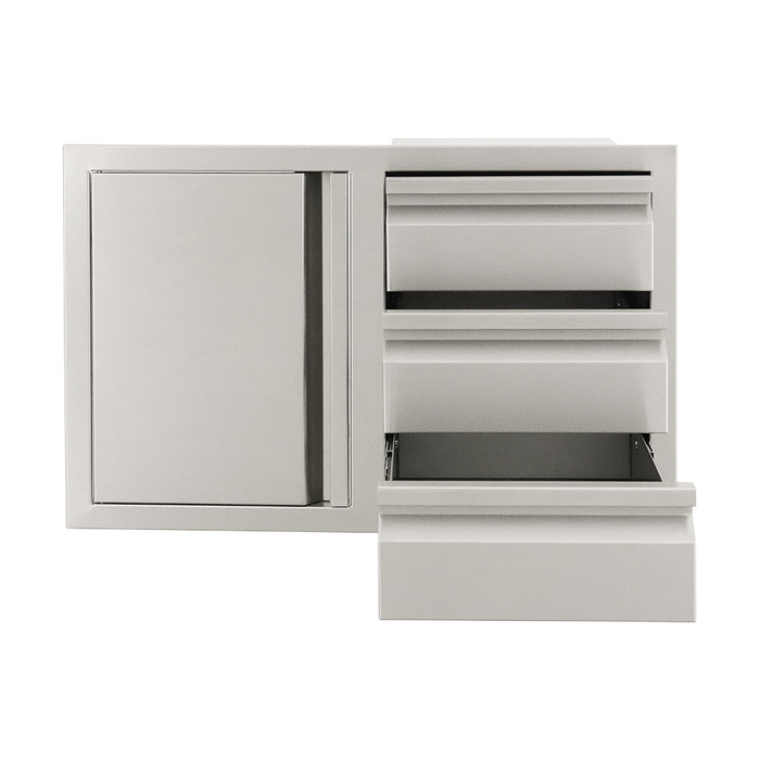 RCS Valiant Triple Drawers w/ Soft Close Left Hinge Single Door - VDC2SCL