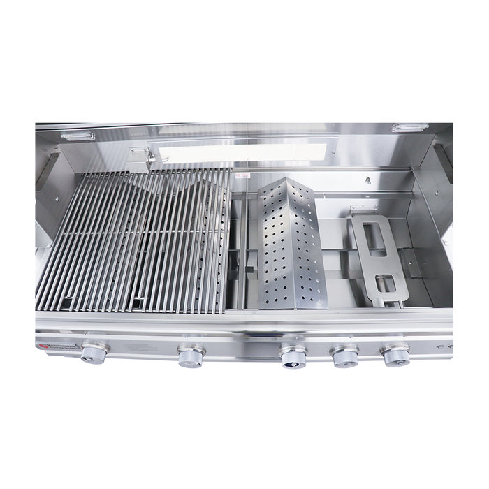 RCS Cutlass Pro 42 Inch Built-In Gas Grill w/ Ceramic Briquette Tray Flame Tamers - RON42B