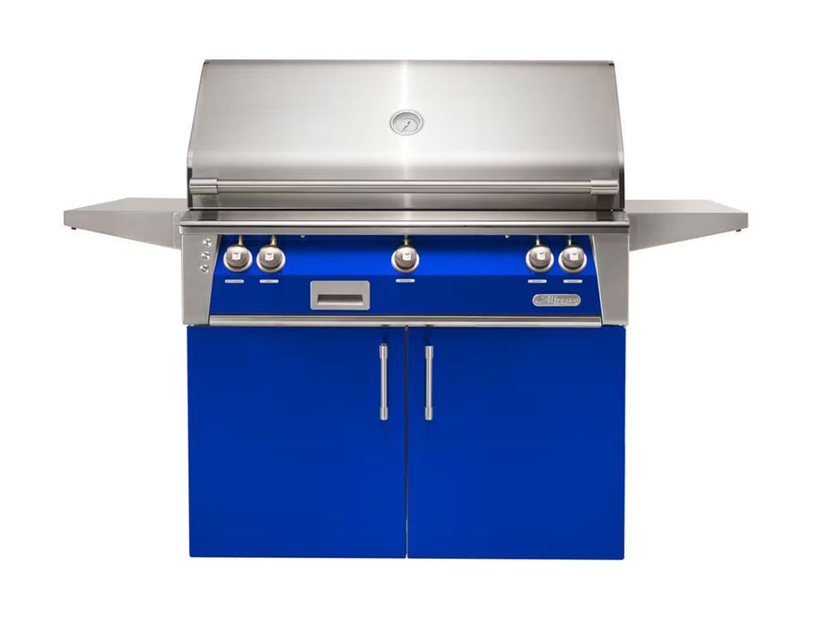 Alfresco ALXE 42-Inch Freestanding Grill With Rotisserie in Ultramarine Blue - ALXE-42C-S5002