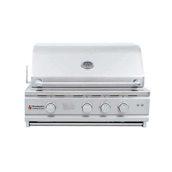 RCS Cutlass Pro 30 Inch Built-In Grill w/ Ceramic Briquette Tray Flame Tamers - RON30B