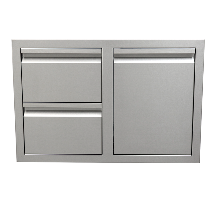 RCS Valiant Series 30-Inch Stainless Steel Enclosed Double Storage Drawer & Propane Drawer Combo - VDCL1