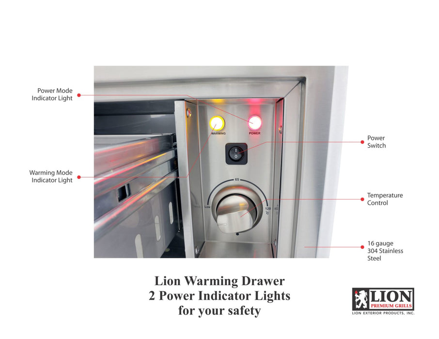 Lion 30-Inch Built-In 120V Electric Stainless Steel Warming Drawer - WD256103