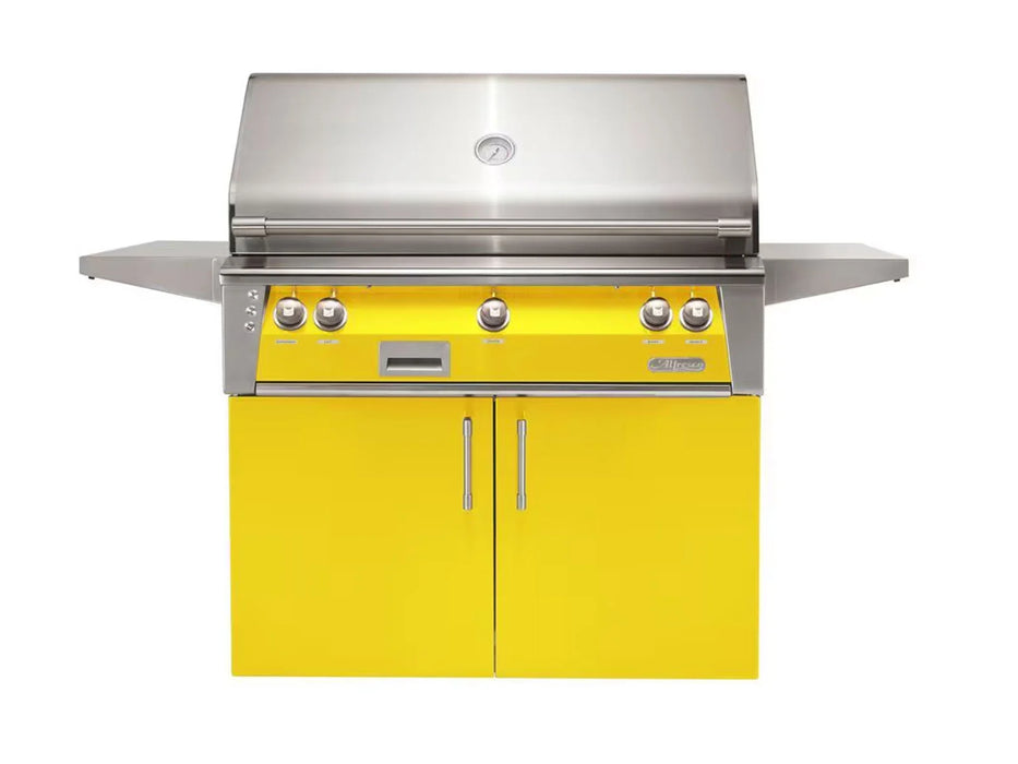 Alfresco ALXE 42-Inch Freestanding Grill With Sear Zone And Rotisserie in Traffic Yellow - ALXE-42SZC-S1023