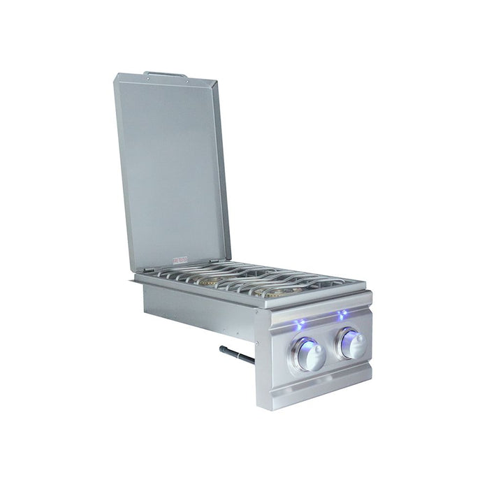 RCS Cutlass EL Series Built-In Double Side Burner, Slide-in W/Blue LED