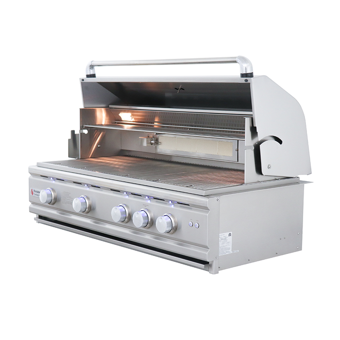 RCS Cutlass Pro 42 Inch Built-In Gas Grill w/ Ceramic Briquette Tray Flame Tamers - RON42B