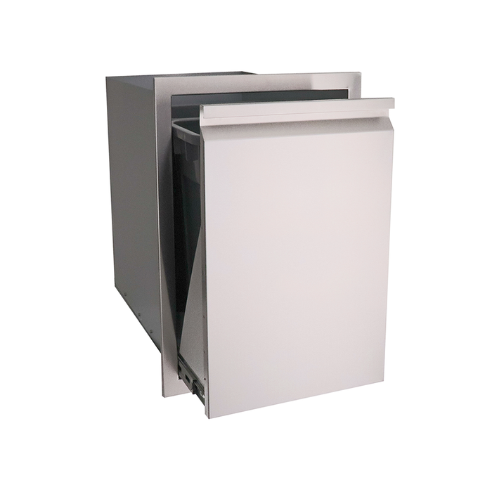 RCS Valiant Series 20-Inch Roll-Out Stainless Steel Double Trash / Recycling Bin - VTD2