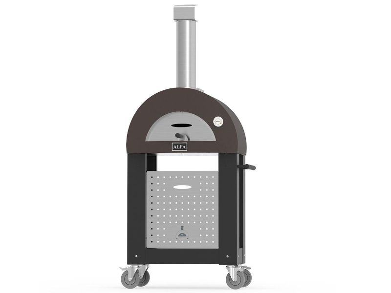 Alfa Nano 1 Pizze 23-Inch Wood-Fired Pizza Oven and Oven Base - Black Base
