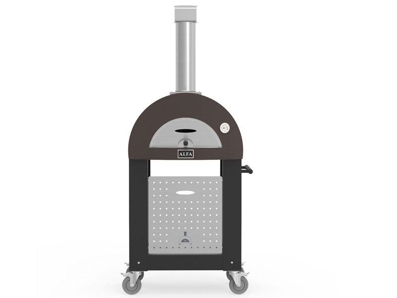 Alfa Nano 1 Pizze 23-Inch Wood-Fired Pizza Oven and Oven Base - Black Base