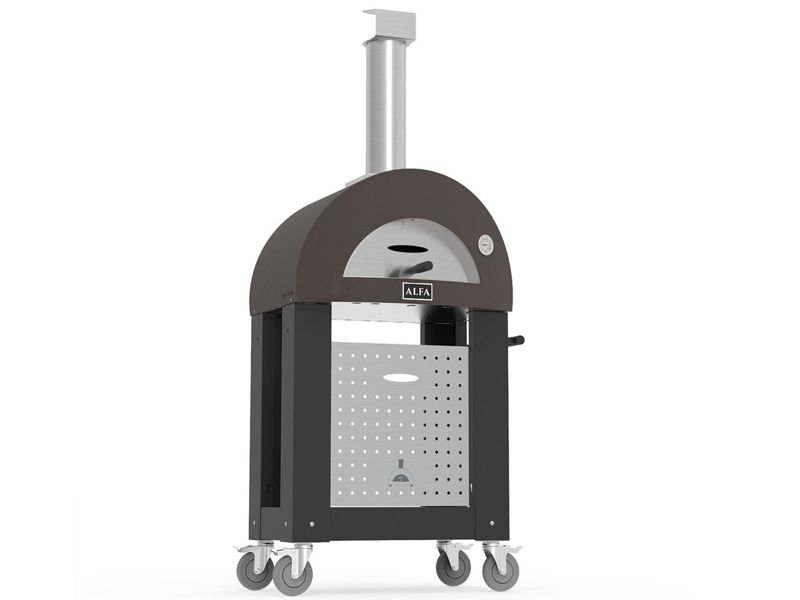 Alfa Nano 1 Pizze 23-Inch Wood-Fired Pizza Oven and Oven Base - Black Base
