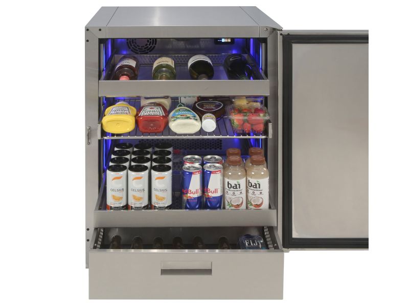 Alfresco 24-Inch 5.67 Cu. Ft. PolarCore™ Undercounter Outdoor Rated Refrigerator