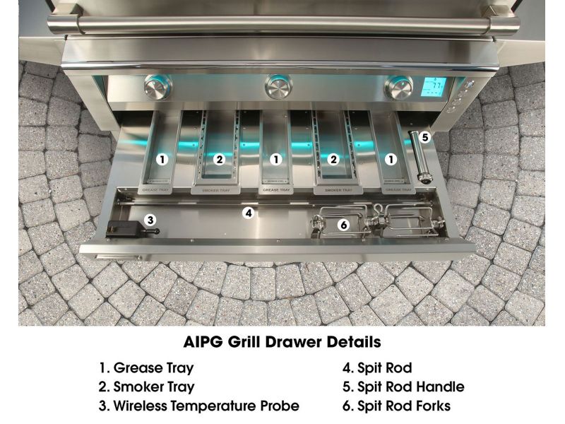 Alfresco AIPG 42-Inch Intelligent Built-In Gas Grill with Rotisserie - AIPG-42