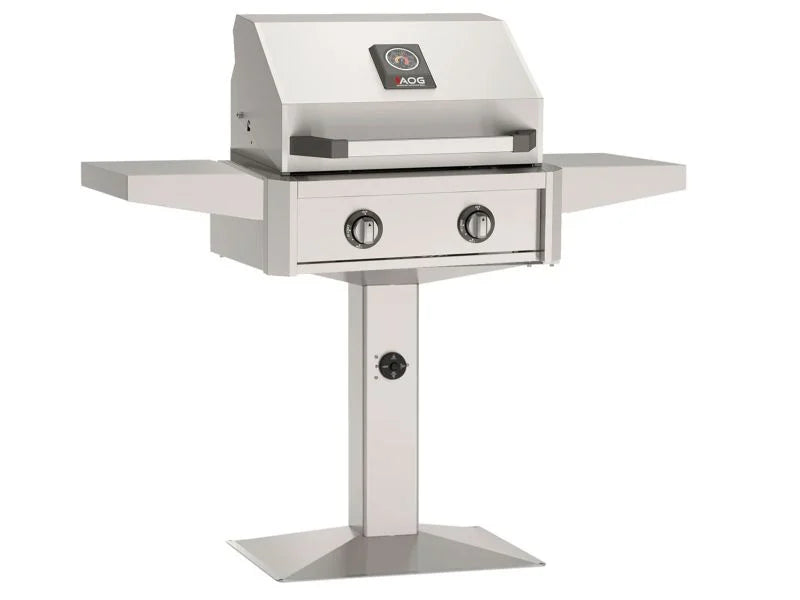 AOG American Outdoor Grill T-Series 24-Inch 2-Burner Gas Grill on Patio Post Base