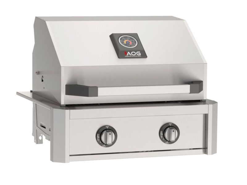 AOG American Outdoor Grill T-Series 24-Inch 2-Burner Gas Grill on Patio Post Base
