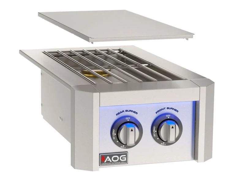 AOG 6 1/2-Foot Complete Island Package with L-Series 30-Inch 3-Burner Built-In Gas Grill & Double Side Burner - Travertine