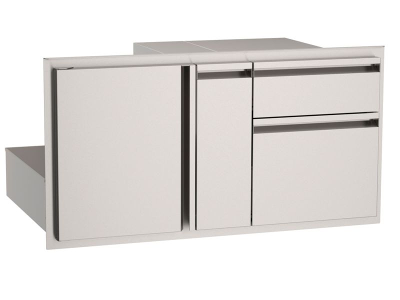 American Outdoor Grill 36-Inch Access Door with Double Drawer & Platter Storage