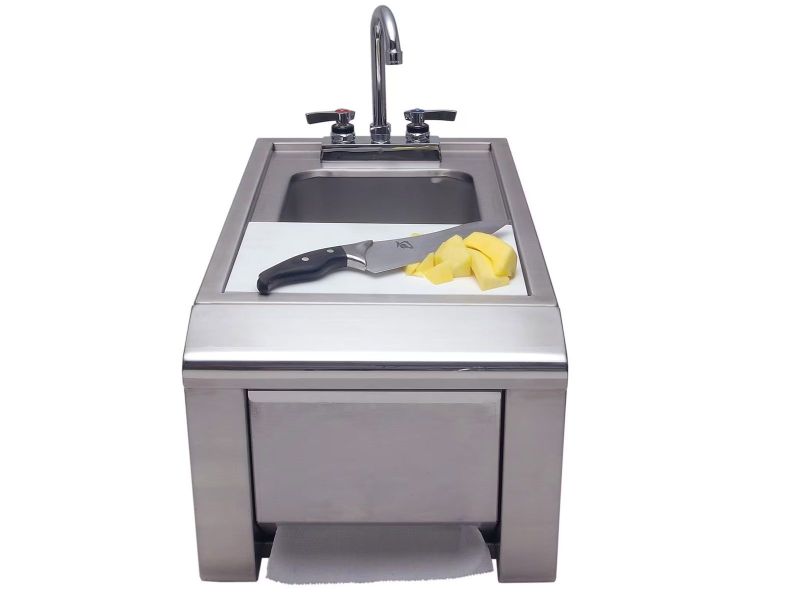 Alfresco 14-Inch Outdoor Rated Prep And Wash Sink With Towel Dispenser - ASK-T