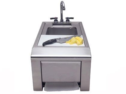 Alfresco 14-Inch Outdoor Rated Prep And Wash Sink With Towel Dispenser - ASK-T
