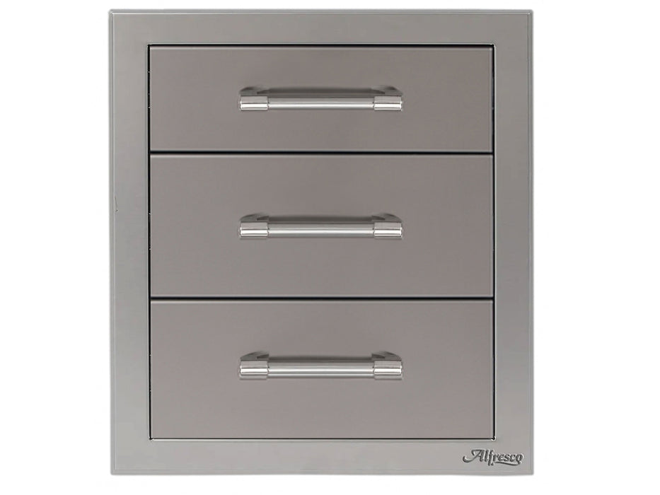 Alfresco 17-Inch Stainless Steel Soft-Close Triple Drawer - AXE-3DR-SC-S7004