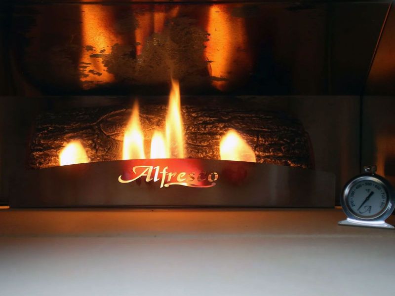 Alfresco Countertop Gas Pizza Oven on Deluxe Pizza Oven Prep Cart