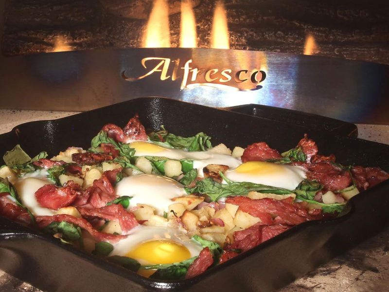 Alfresco Countertop Gas Pizza Oven on Deluxe Pizza Oven Prep Cart