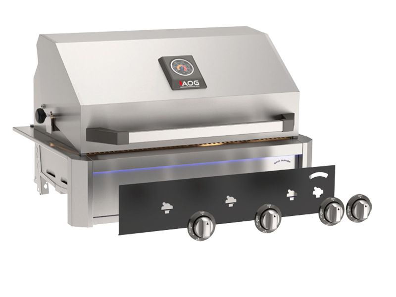 AOG 6 1/2-Foot Complete Island Package with L-Series 30-Inch 3-Burner Built-In Gas Grill & Double Side Burner - Travertine