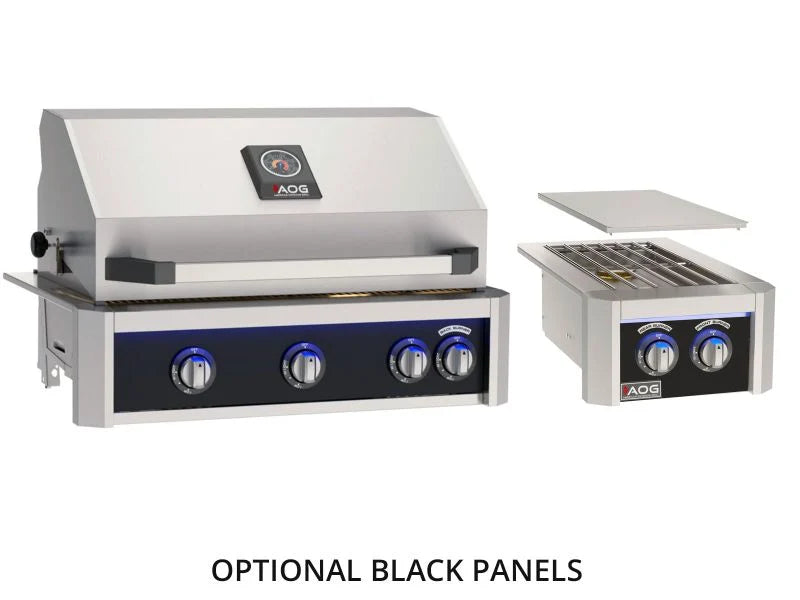 AOG 6 1/2-Foot Complete Island Package with L-Series 30-Inch 3-Burner Built-In Gas Grill & Double Side Burner - Travertine