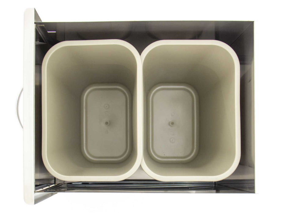 Blaze 20-Inch Roll-Out Stainless Steel Double Trash / Recycling Bin - BLZ-TREC-DRW-H