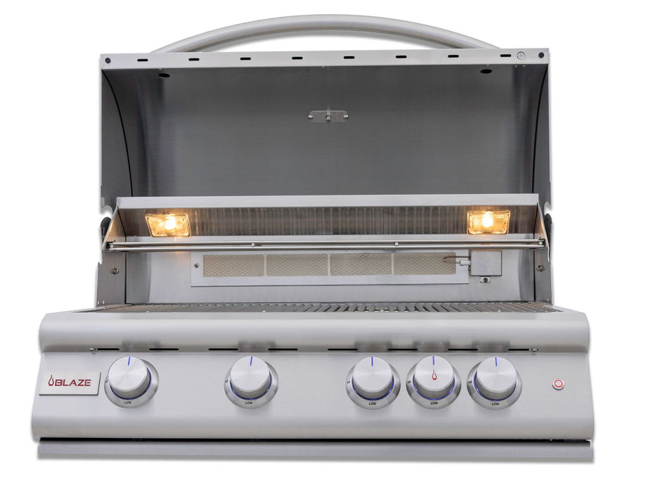 Blaze Premium LTE+ 32-Inch 4-Burner Built-In Gas Grill w/ Ceramic Flame Tamers - BLZ-4LTE3