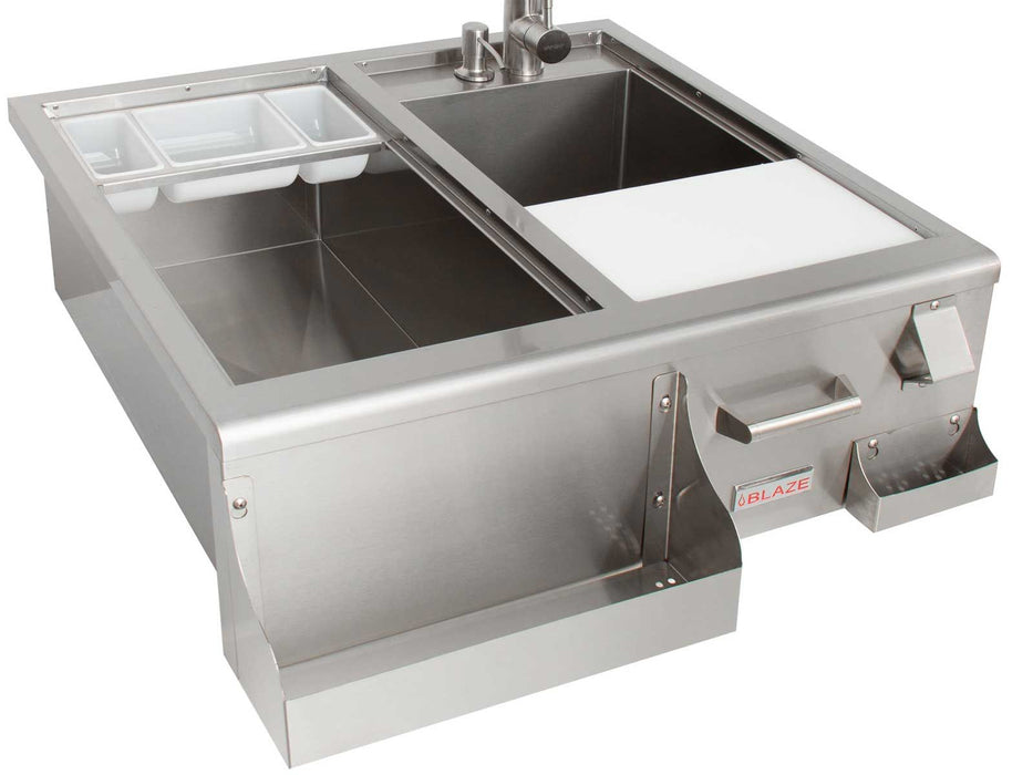 Blaze 30-Inch Beverage Center w/ Sink & Ice Bin Cooler - BLZ-30CKT-SNK