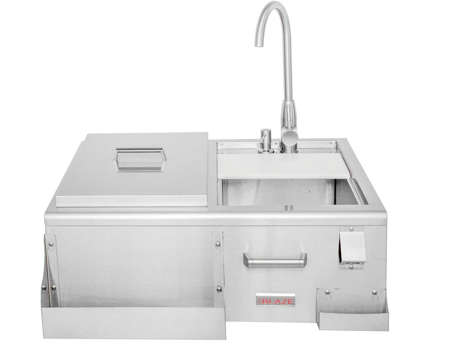 Blaze 30-Inch Beverage Center w/ Sink & Ice Bin Cooler - BLZ-30CKT-SNK