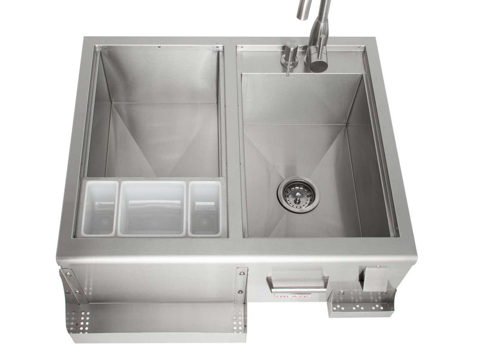 Blaze 30-Inch Beverage Center w/ Sink & Ice Bin Cooler - BLZ-30CKT-SNK