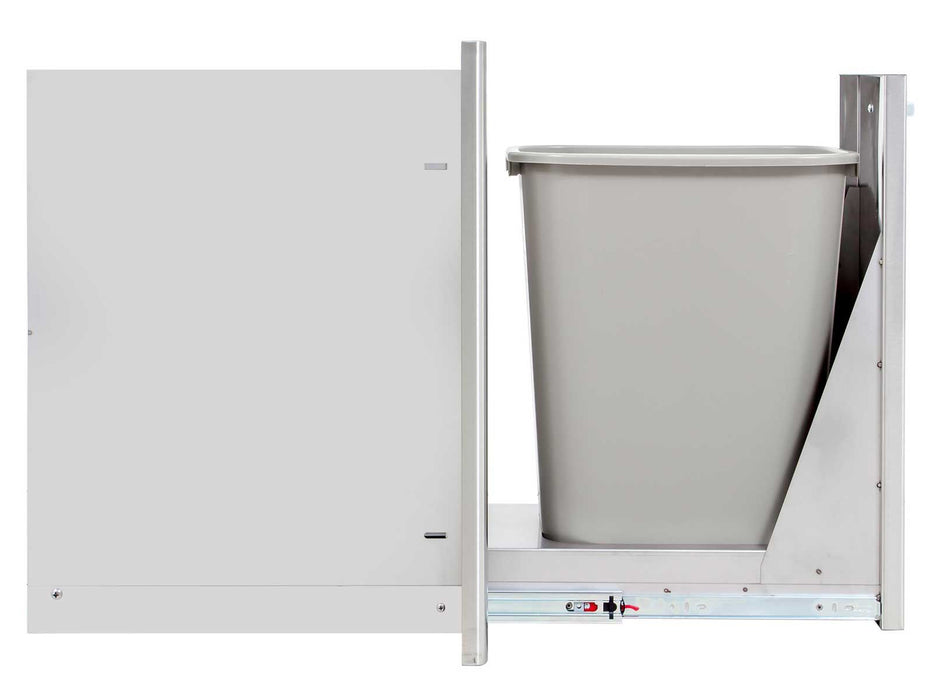Blaze 13-Inch Narrow Roll-Out Stainless Steel Trash Bin - BLZ-TRNW-DRW-H