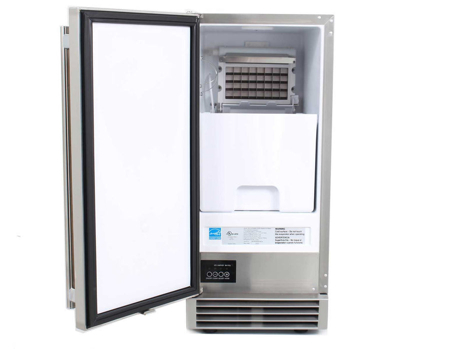 Blaze 50 Lb. 15-Inch Outdoor Rated Ice Maker w/ Gravity Drain - BLZ-ICEMKR-50GR