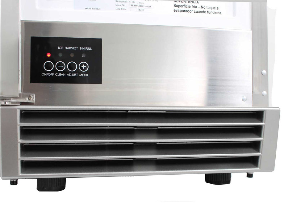 Blaze 50 Lb. 15-Inch Outdoor Rated Ice Maker w/ Gravity Drain - BLZ-ICEMKR-50GR