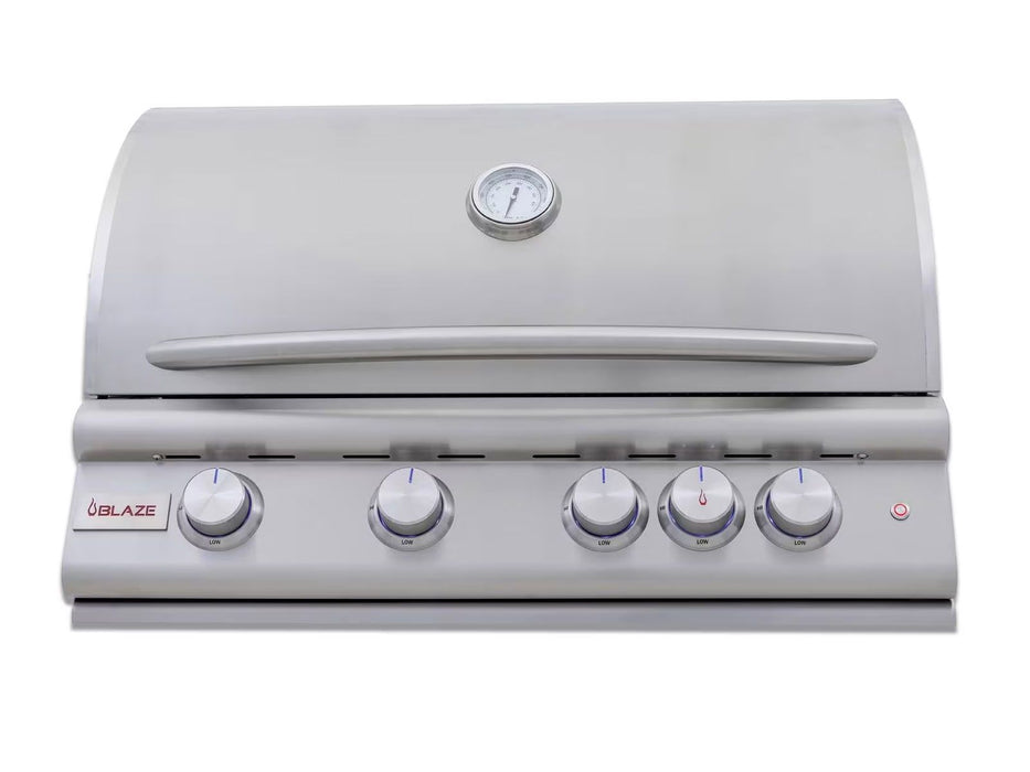 Blaze Premium LTE+ Marine Grade 32-Inch 4-Burner Built-In Gas Grill w/ Lift-Assist Hood & Rear Infrared Burner - BLZ-4LTE3MG
