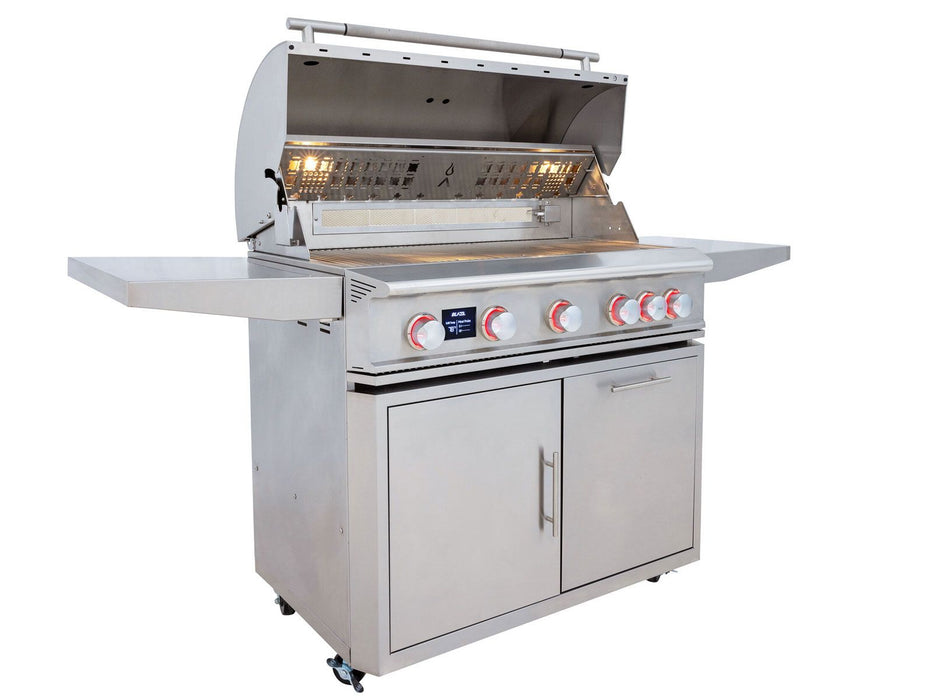 Blaze LTE PRO 40-in 5-Burner Freestanding Gas Grill w/ Digital Temperature Screen & Rotisserie - BLZ-5LTEPRO+BLZ-5LTEPRO-CART-LTSC
