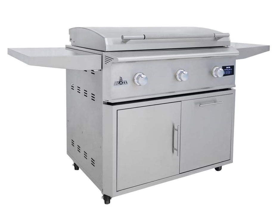 Blaze LTE PRO 40-Inch Freestanding Gas Griddle w/ Digital Temperature Screen & Lift-Assist Lid - BLZ-GRIDDLE40+BLZ-GRIDDLE40-CART-LTSC