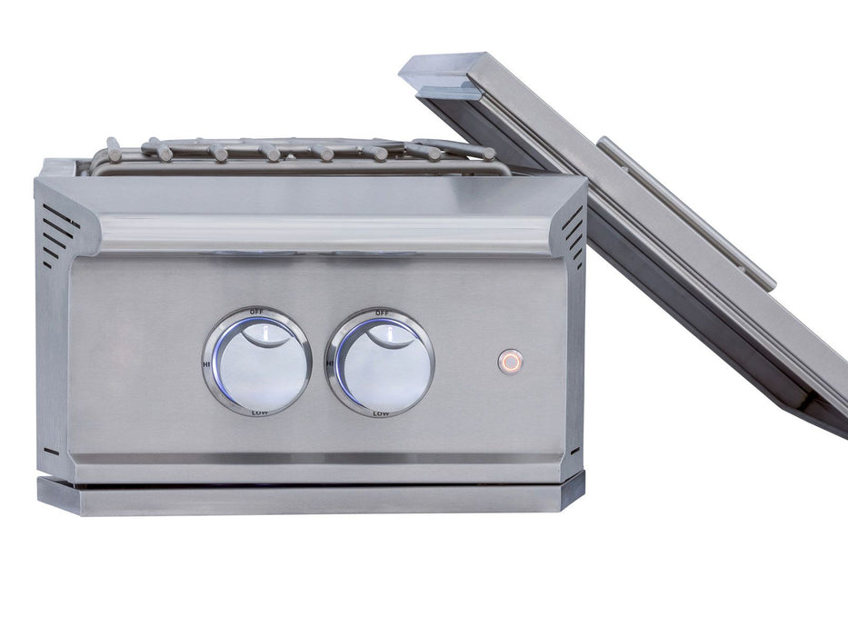 Blaze LTE PRO Built-In Gas High Performance Power Burner W/ Wok Ring & Stainless Steel Lid - BLZ-PBLTEPRO