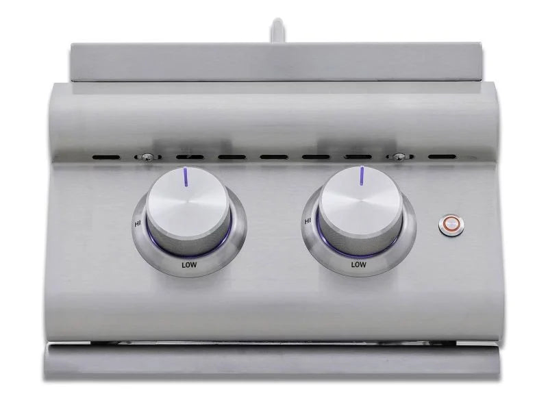 Blaze LTE+ Built-In Gas Stainless Steel Double Side Burner With Lid - BLZ-SB2-LTE3